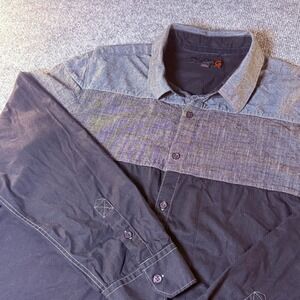G By Guess Mens Long Sleeve Button Up Shirt Colorblock Casual‎